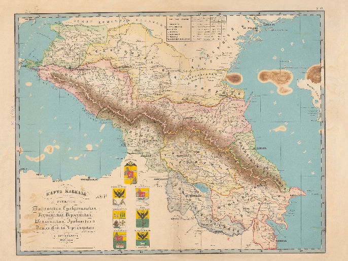 Карта Кавказа. СПб., 1858